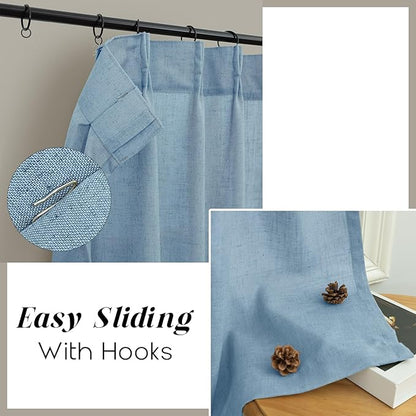 Light Blue Kitchen Curtain 24 Inch Length - Image 7