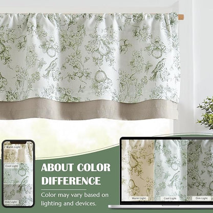 jinchan Linen Valance Curtain for 16 Inch Rustic Farmhouse Country Windows for - Image 8