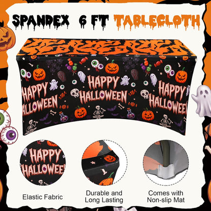 Batiyeer 2 Pcs 6ft Halloween Tablecloths Party Decorations