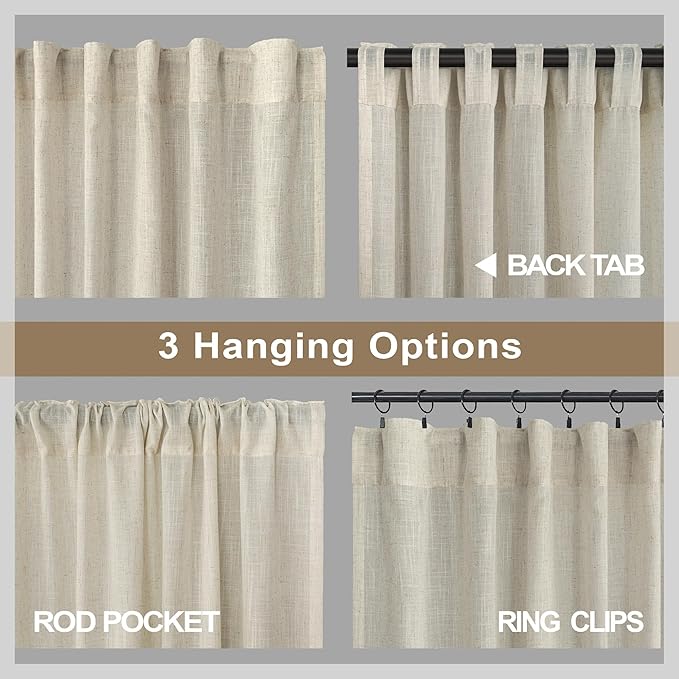 Pitalk Beige Curtains 86 Inches Long - Image 5