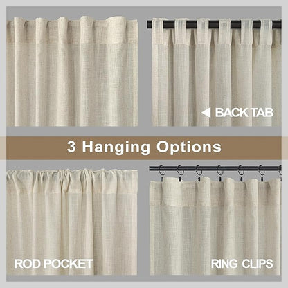 Pitalk Beige Curtains 86 Inches Long - Image 5