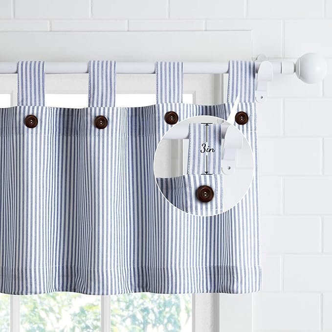 July Joy Cotton Vanlance Curtains 18 Inches Long Country Kitchen Curtains Tab - Image 2