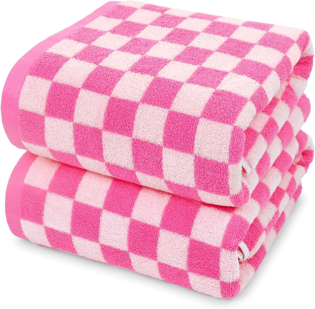 jacquotha hot-pink checkered cotton bath towels set of, main product view