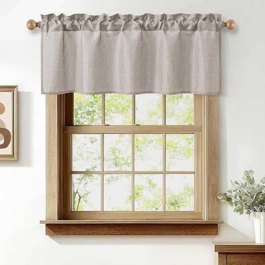JIUZHEN Faux Linen Window Valance by JIUZHEN