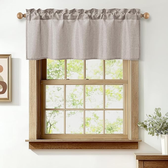 JIUZHEN Faux Linen Window Valance by JIUZHEN
