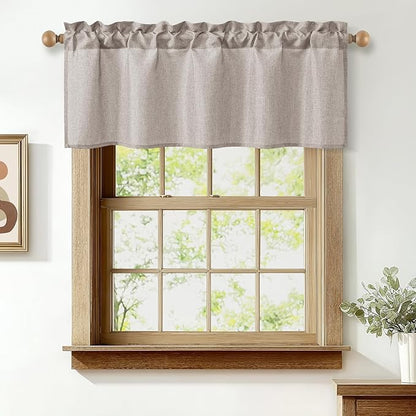 JIUZHEN Faux Linen Window Valance by JIUZHEN