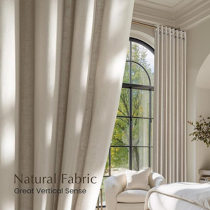 NICETOWN Cocoa Cream Linen Curtains - Image 5