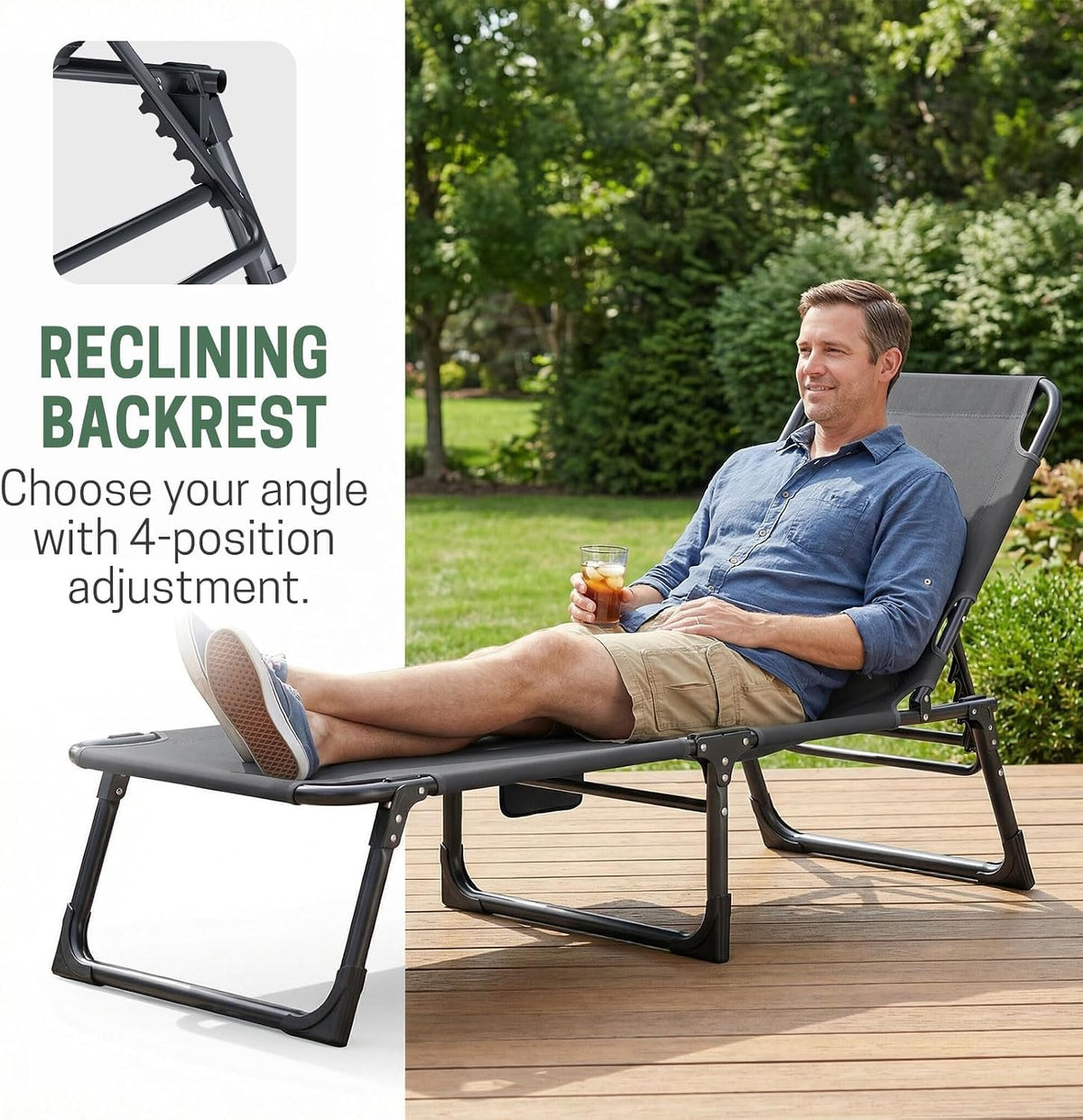 mopaicot camping cots for adults, camping lounge chair, package contents