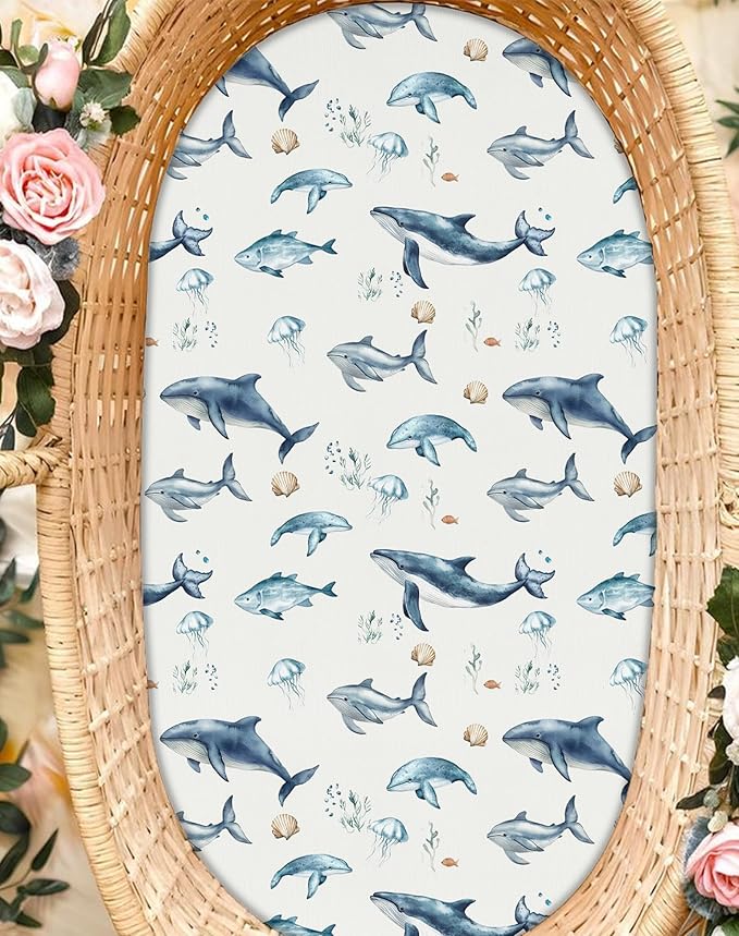 Bassinet Sheets for Baby Girls Boys 2 Pack, Fitted Baby Mattress Sheet for - Image 4
