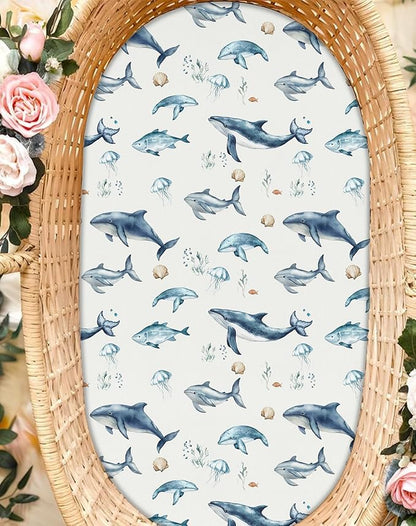 Bassinet Sheets for Baby Girls Boys 2 Pack, Fitted Baby Mattress Sheet for - Image 4