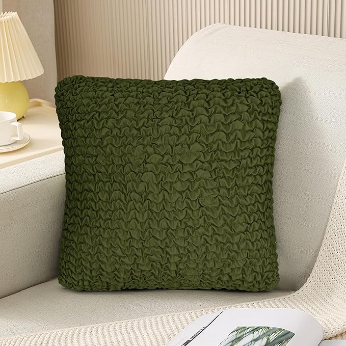 Decorative Throw Pillow Cover Elastic Couch Pillow Covers 18 x 18 & 20 x 20 Inch by MeiMeilio