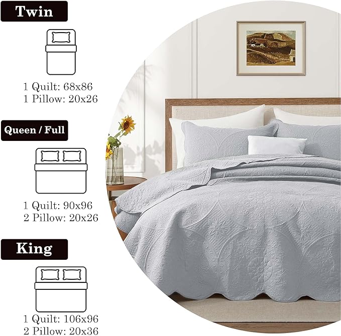 IR Imperial Rooms King Quilt Bedding Set Size + 2 Pillow Shams - Image 5