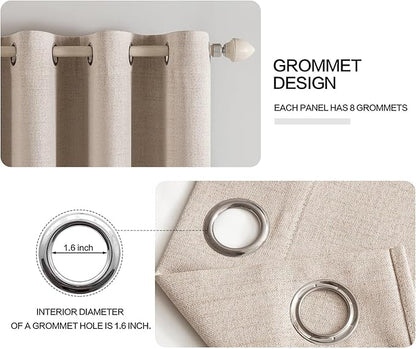 MIULEE 100% Blackout Linen Textured Curtains - Image 4