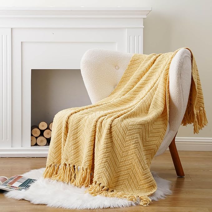 BATTILO HOME Gold Throw Blanket - Image 3