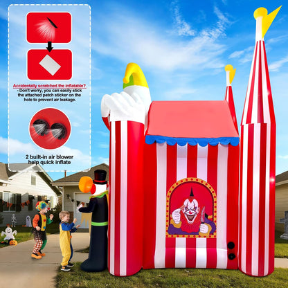 Kalolary 12FT Tall Halloween Inflatables Archway Clown Circus Haunted House