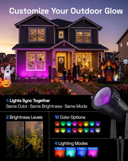 HBN RGBW Halloween Christmas Spot Lights Outdoor Spotlight with Remote