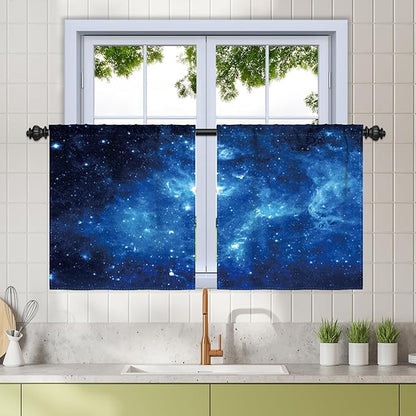 Renaiss 26 x 24 Inch Galaxy Short Cafe Tier Curtains Small Window Treatment by Renaiss