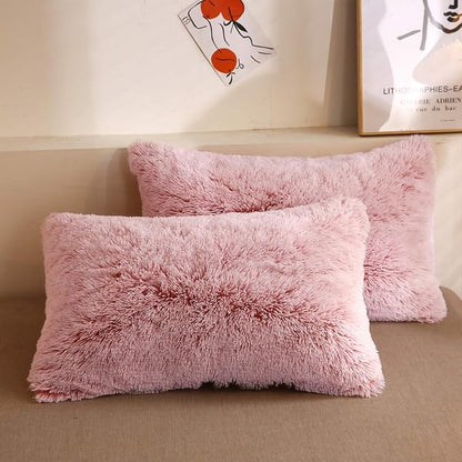 XeGe Faux Fur Throw Pillow Cases, Plush Shaggy Ultra Soft Pillow Covers by XeGe