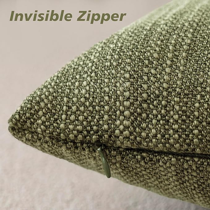 Foindtower Set of 2 Decorative Textured Burlap Linen Throw Pillow Covers - Image 2