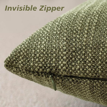 Foindtower Set of 2 Decorative Textured Burlap Linen Throw Pillow Covers - Image 2