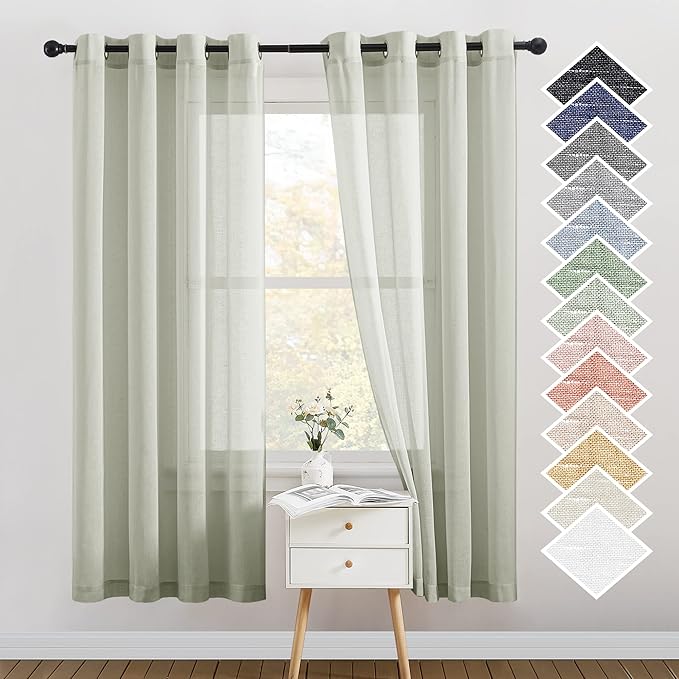 NICETOWN Flax Linen Sheer Curtains by NICETOWN