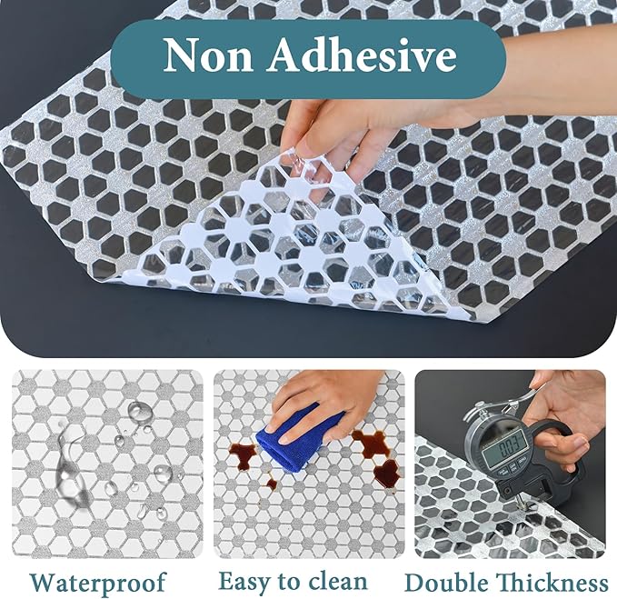 Drawer and Shelf Liner for Kitchen Cabinet: 17 in X 20 Ft Non Slip Waterproof - Image 3