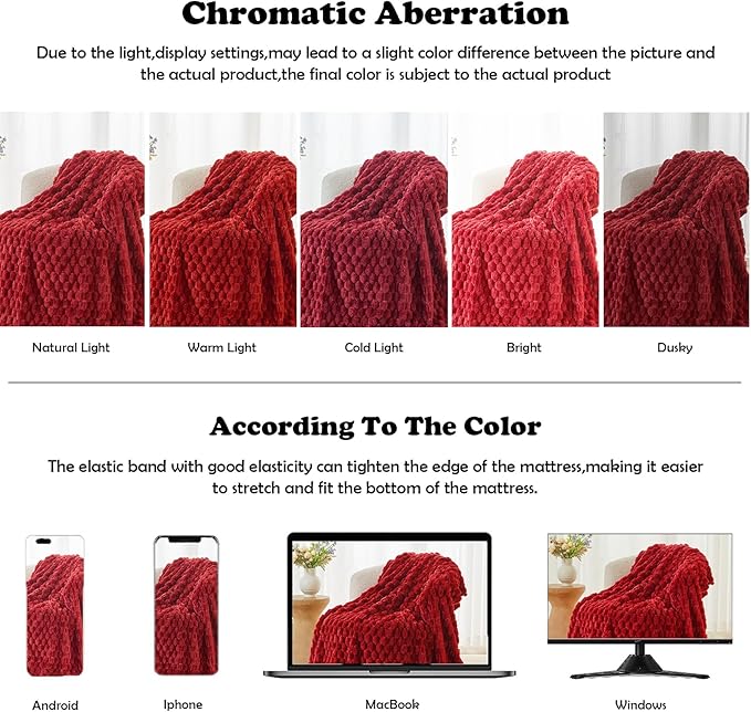 NEWCOSPLAY Super Soft Twin Blanket Red Premium Silky Flannel Fleece 3D Clouds - Image 6