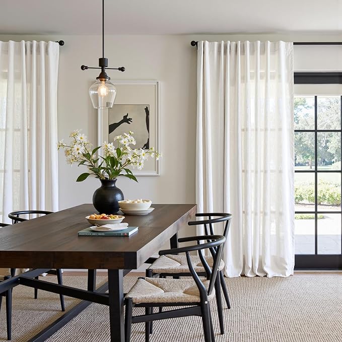 jinchan Linen Blend Curtain 84 inch Length 1 Panel - Image 7