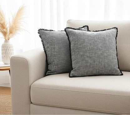 Set of 2 Textured Cotton Pillow Covers - Image 8
