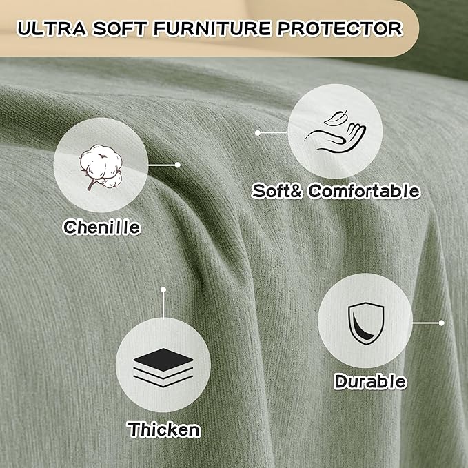 MYSKY HOME Sectional Slipcover Furniture Protector, Couch Cover - Image 5