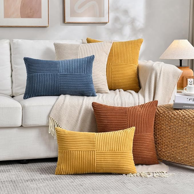 Fancy Homi 2 Packs Tan Decorative Throw Pillow Covers 16x16 Inch - Image 8