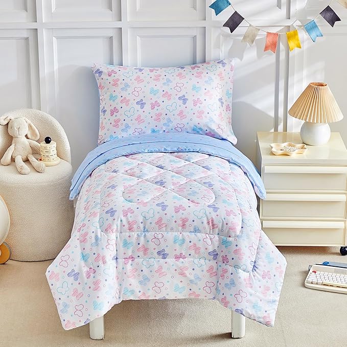 JHXHMX Butterfly Toddler Bedding Set by CHOOSEYOURSTYLE