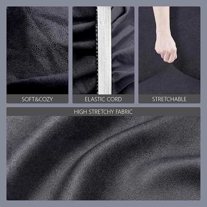 molasofa Leather Like Stretch Futon Slipcover Armless Futon Bed Sofa Cover - Image 4