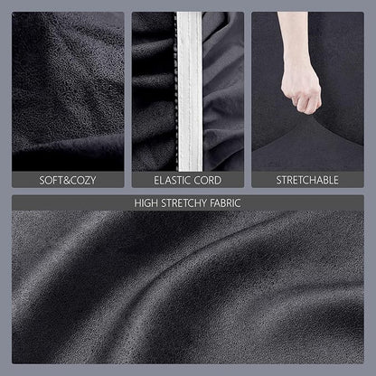 molasofa Leather Like Stretch Futon Slipcover Armless Futon Bed Sofa Cover - Image 4