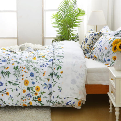 mooreeke floral king size comforter sets, dandelion floral showing dimensions