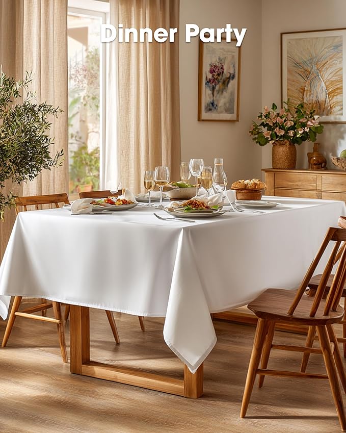 Pureegg Rectangle Table Cloth 60" x 84" – 8 Packs, Durable Polyester Tablecloth - Image 4