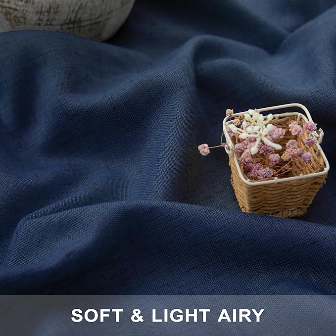 Navy Blue Curtains 45 Inch Length - Image 3