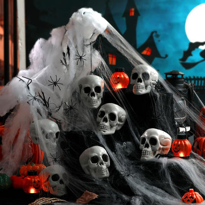 Lenwen 12 Pcs Skull Halloween Hanging Tree Ornaments, 4.3x4.3x3.15''