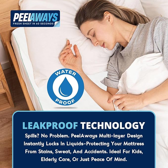 Peelaways Waterproof Disposable Bed Sheets – As Seen On Shark Tank | 3-Layer - Image 4