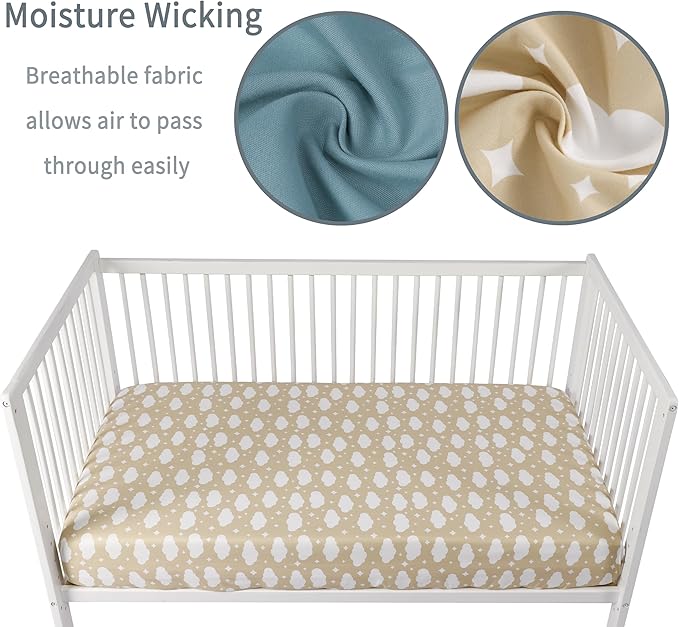 Baby Crib Sheets for Boys Girls, 2 Pack Fitted Crib Sheet for Standard Crib and - Image 4