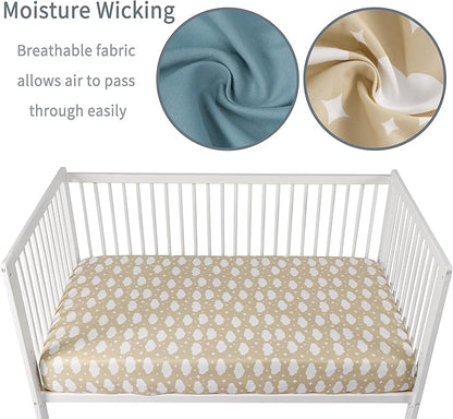 Baby Crib Sheets for Boys Girls, 2 Pack Fitted Crib Sheet for Standard Crib and - Image 4