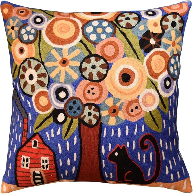 Blue Tree of Life Throw Pillow Cover | Karla Gerard Floral Pillows | Blue by Kashmir+Designs