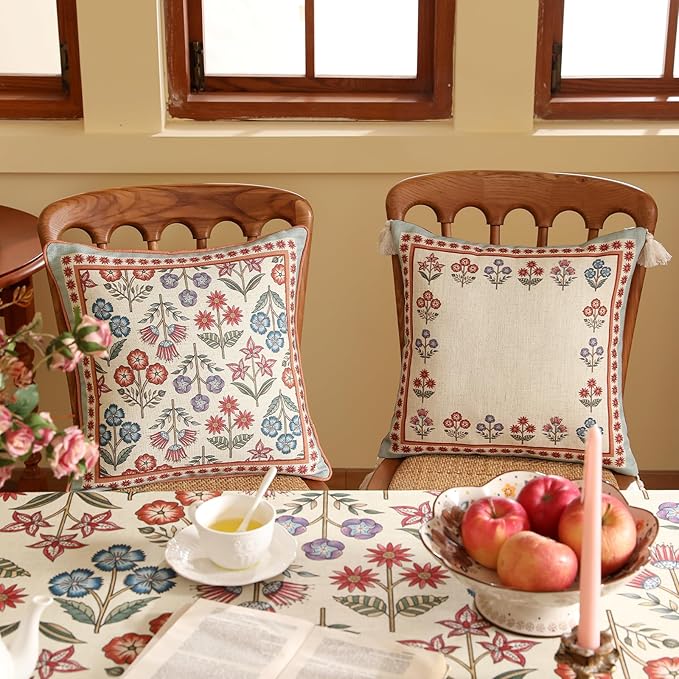 Blue Throw Pillow Covers Set of 2, Cottage Rustic Farmhouse - Image 7