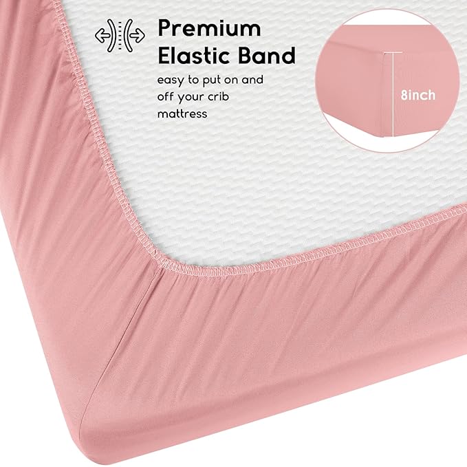 Yoofoss Baby Crib Sheets for Boys Girls, Fitted Crib Sheet 2 Pack for Standard - Image 3