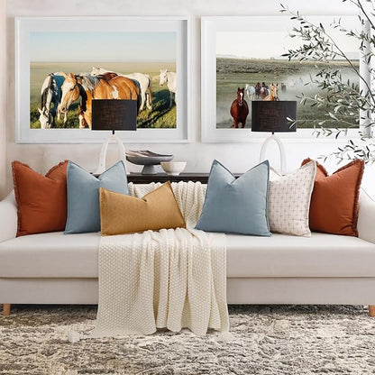 ZWJD Throw Pillow Covers 22x22 Set of 2 Chenille Pillow Covers - Image 7