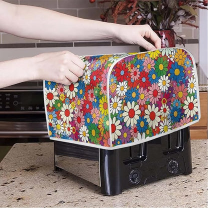 Daisy Flowers Printed Toaster Cover 2 Slice Wide Slot, Washable Kitchen - Image 3
