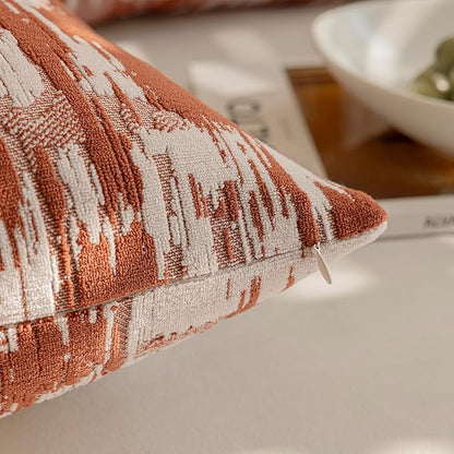 Set of 2 Art Textured Throw Pillow Covers, Abstract Sculpted Design - Image 6