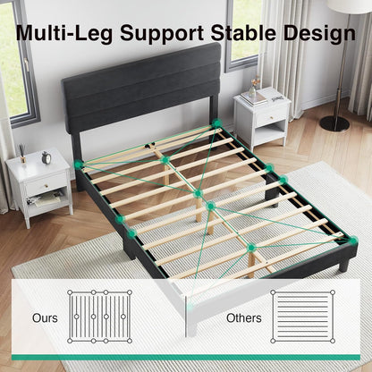novilla queen bed frame, queen size bed frame, close-up detail