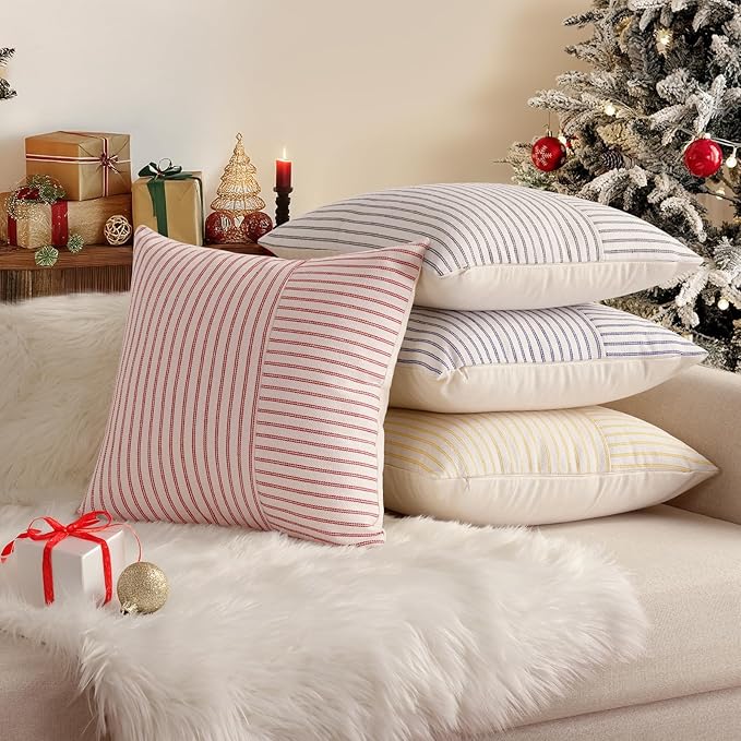 YCOLL Christmas Pillow Covers 16x16, Modern Accent Square Throw Pillow Covers - Image 4
