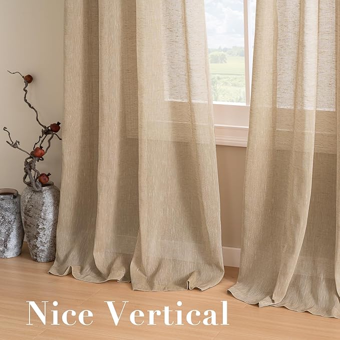 H.VERSAILTEX Linen Curtains Flax Linen Blended Curtain Panels - Image 7